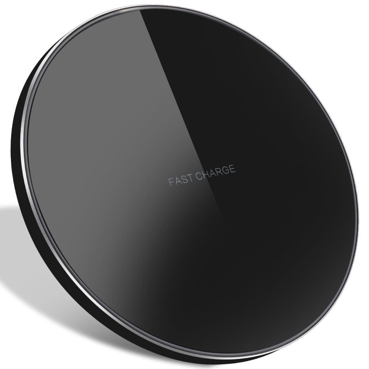 Limxems Wireless Charger 10W Fast Charging Pad Compatible with iPhone XS/XS Max/XR/X / 8/8 Plus, Fast Charging for Samsung Galaxy S9 /S8 /S7 /S7 Edge/Note 8 - Black