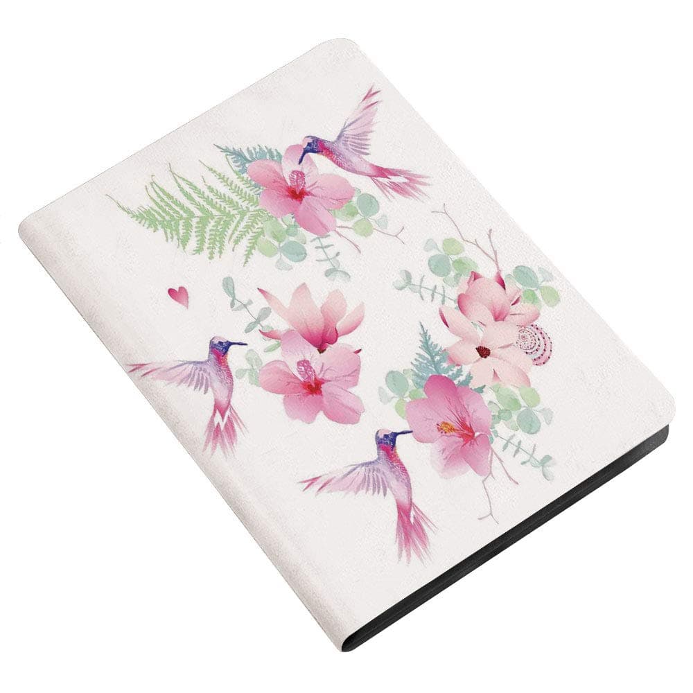Hummingbirds Decor Slim Stand Hard Back Shell Protective Smart Cover Case for iPad 7th Gen 10.2 Inch 2019 (A2197 A2198 A2200) Tropical Flowers with Flying Hummingbirds Wild Nature Bare Branches Blooms