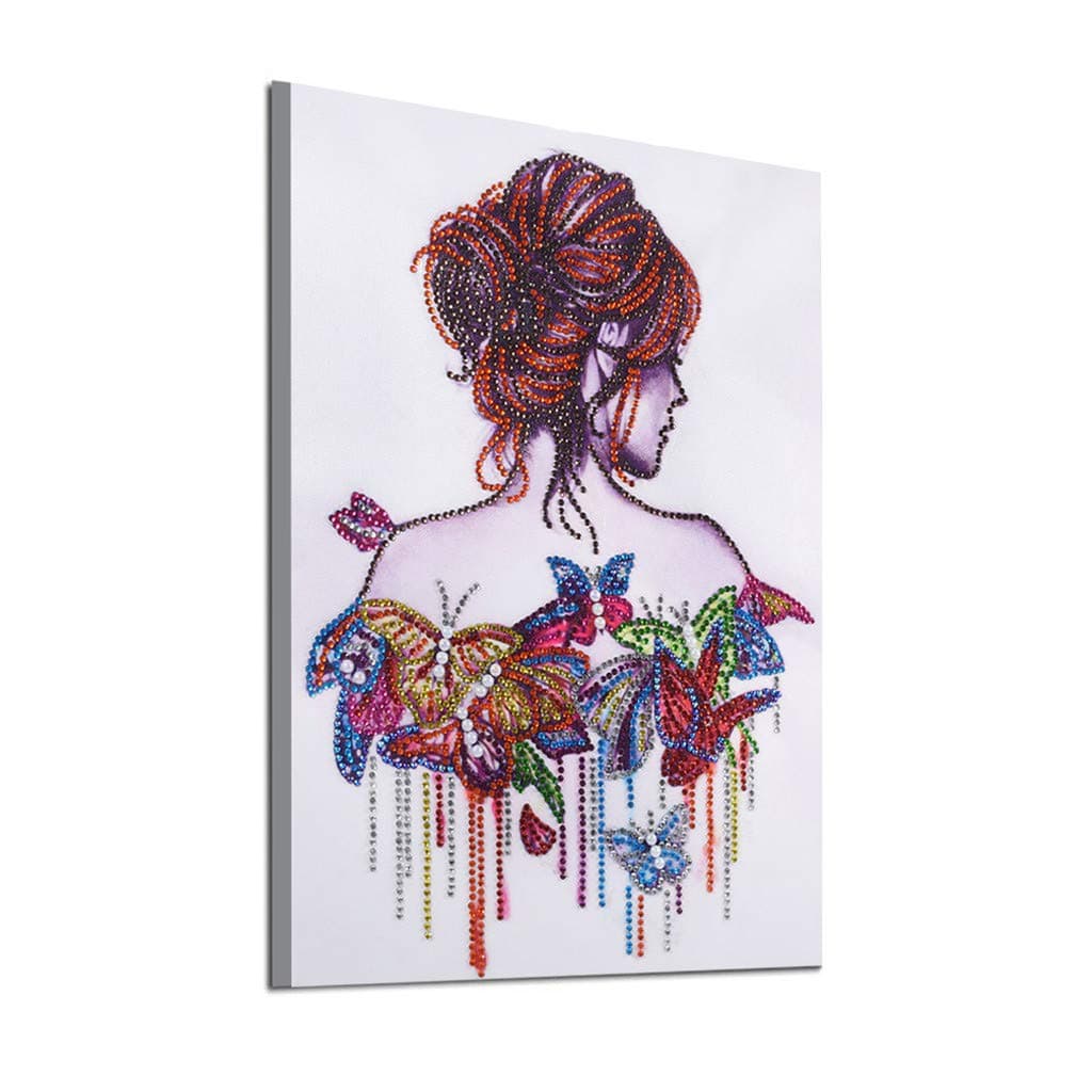 Byeel DIY 5D Diamond Painting by Number Kit, Full Drill Women Priting Embroidery Cross Stitch Arts Craft Canvas Wall Decor 30x40cm(Multicolor,30X40cm)