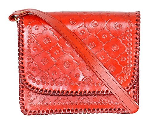 Sparsh craft Men's Leather 8 Inch Messenger Bag One Size (Hardcode) Red