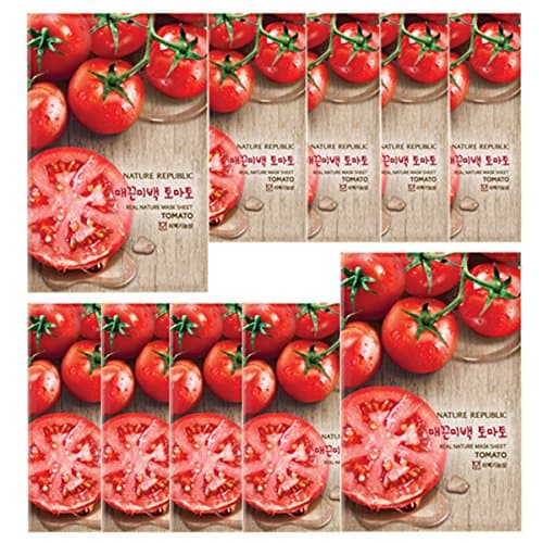Nature Republic Real Nature Mask 10 Sheets for Skin Hydration (Tomato)