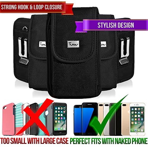 #1 Rugged Vertical Belt Pouch for Alcatel OneTouch IDOL 3 (5.5") OneTouch IDOL 3C OneTouch POP C9 Pixi 4 Plus Power, Original Heavy Duty Carrying Clip Wallet Case