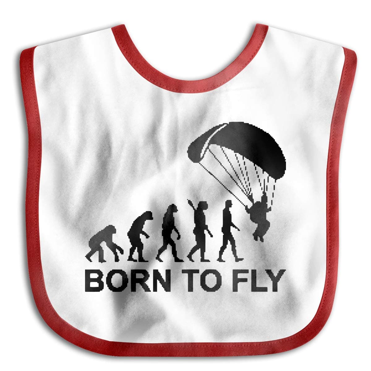 Baby Bibs Evolution Skydiving Born To Fly Drooling,Teething And Dinner Bib For Toddlers