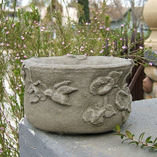 Designer Stone Vintage Hummingbird Pot