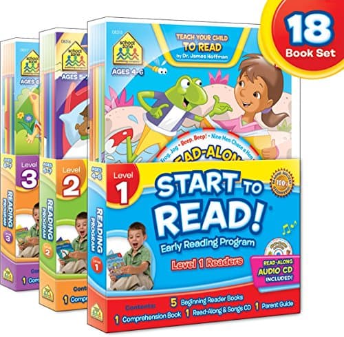 School Zone - Start to Read!® Complete Early Reading Program 18-Book Set - Ages 4 to 7, Books, CDs, Workbooks, and Parent Guide (School Zone Start to Read! Book Series) Mass Market Paperback – June 1, 2011