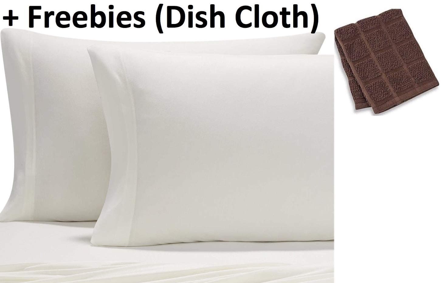 Pure Beech Jersey Knit Modal Queen Sheet Set in White Plus Freebies (Dish Cloth)