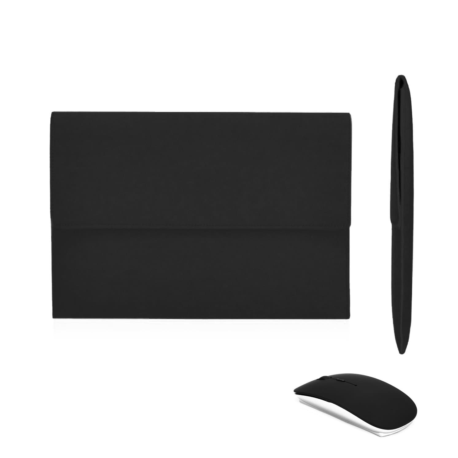 Unik Case - 2 in 1 Bundle-Black Paper Fiber Universal Sleeve Case Bag with Black USB Optical Mouse for All 13" 13-Inch Laptop/Apple Macbook/Surface Pro/Razor Stealth/Ultrabook/Chromebook