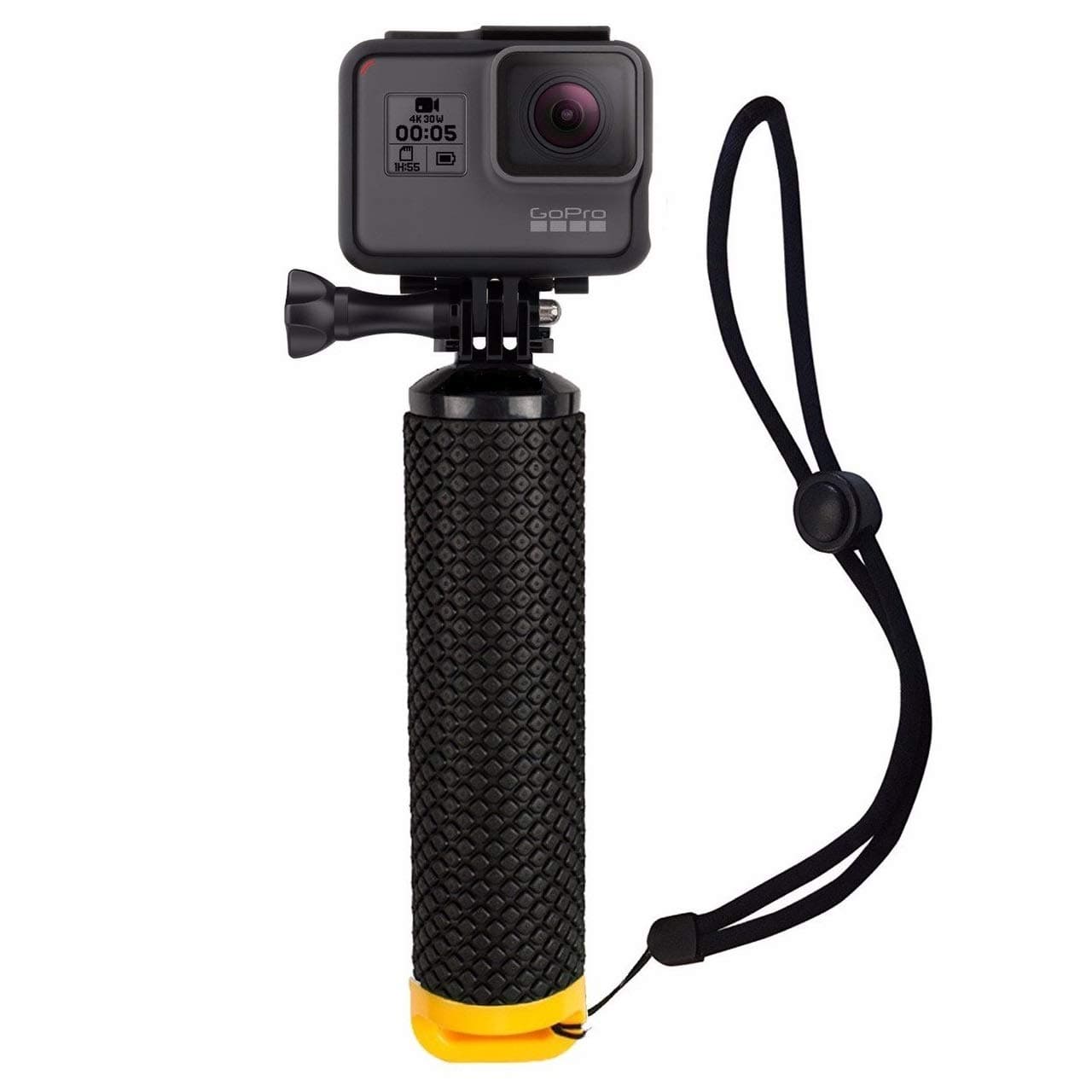 Waterproof Floating Hand Grip (Floating Pole & Handle & Diving Monopod & Floating Stick) compatible with all GoPro Cameras Hero 4 Session Black Silver Hero 2 3 3+ 4 5 (Yellow)