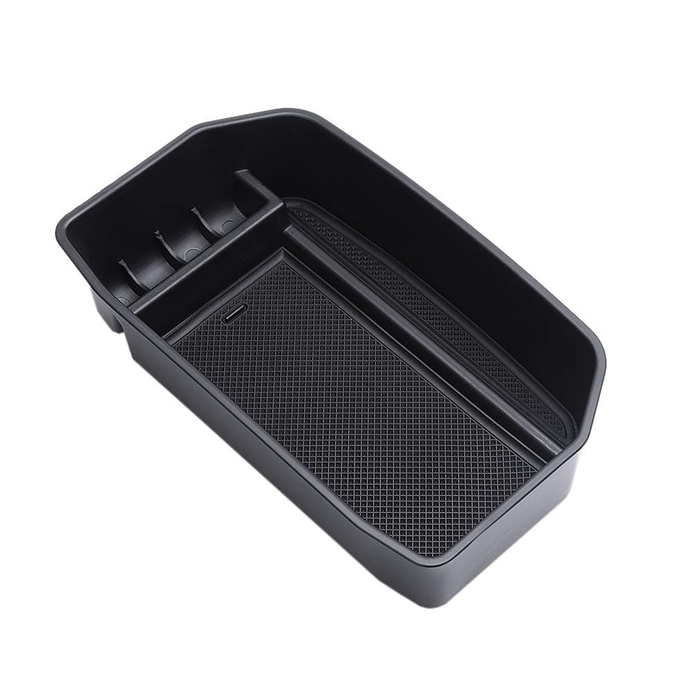 QianBao Compatible with Center Console Organizer Insert ABS Black Materials Tray Armrest Storage Box for Toyota Land Cruiser 2008-2019