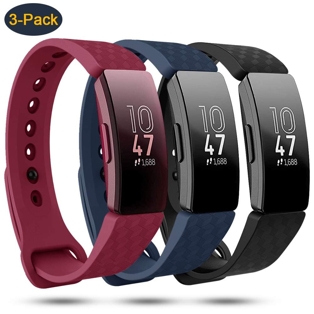 findway Compatible with Fitbit Inspire 2/Inspire HR Bands/Fitbit Inspire Band, Adjustable Soft Silicone Inspire Straps for Women Men Sports Replacement Bands for Inspire 2/Inspire HR Fitness Tracker