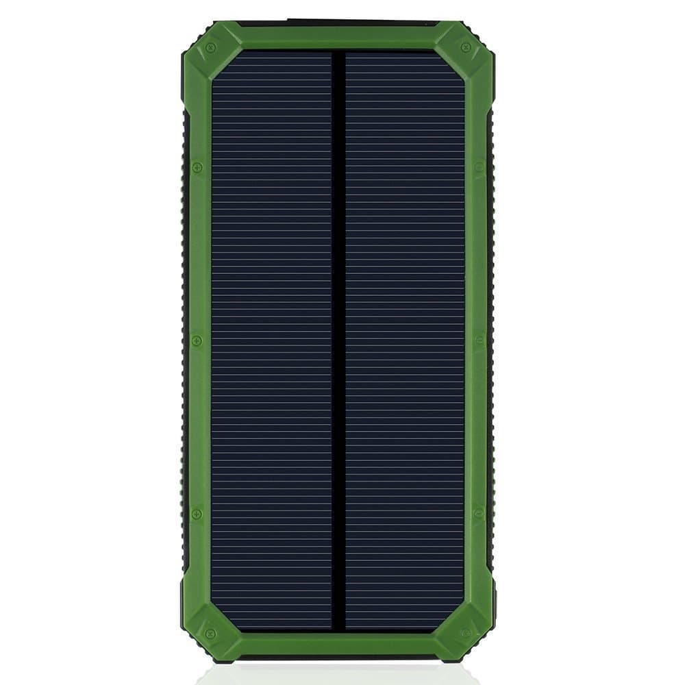 Solar Charger, IYUT 15000mAh Dual USB Port solar panel with double usb output, Waterproof, LED Emergency Light for iPhone, iPad, Samsung, Laptops,outdoor camping travel Father Day 's gift (Green)
