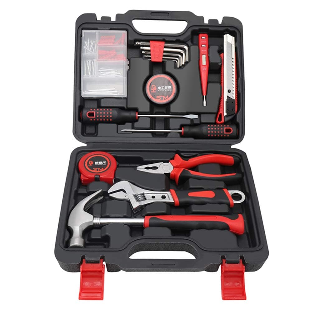 Jenabom Home & Office DIY Toolkit Set 67PCS Tool kit Hand Tools in Plastic Toolbox Storage Case with Screwdrivers,Snap Off Knife,Claw Hammer