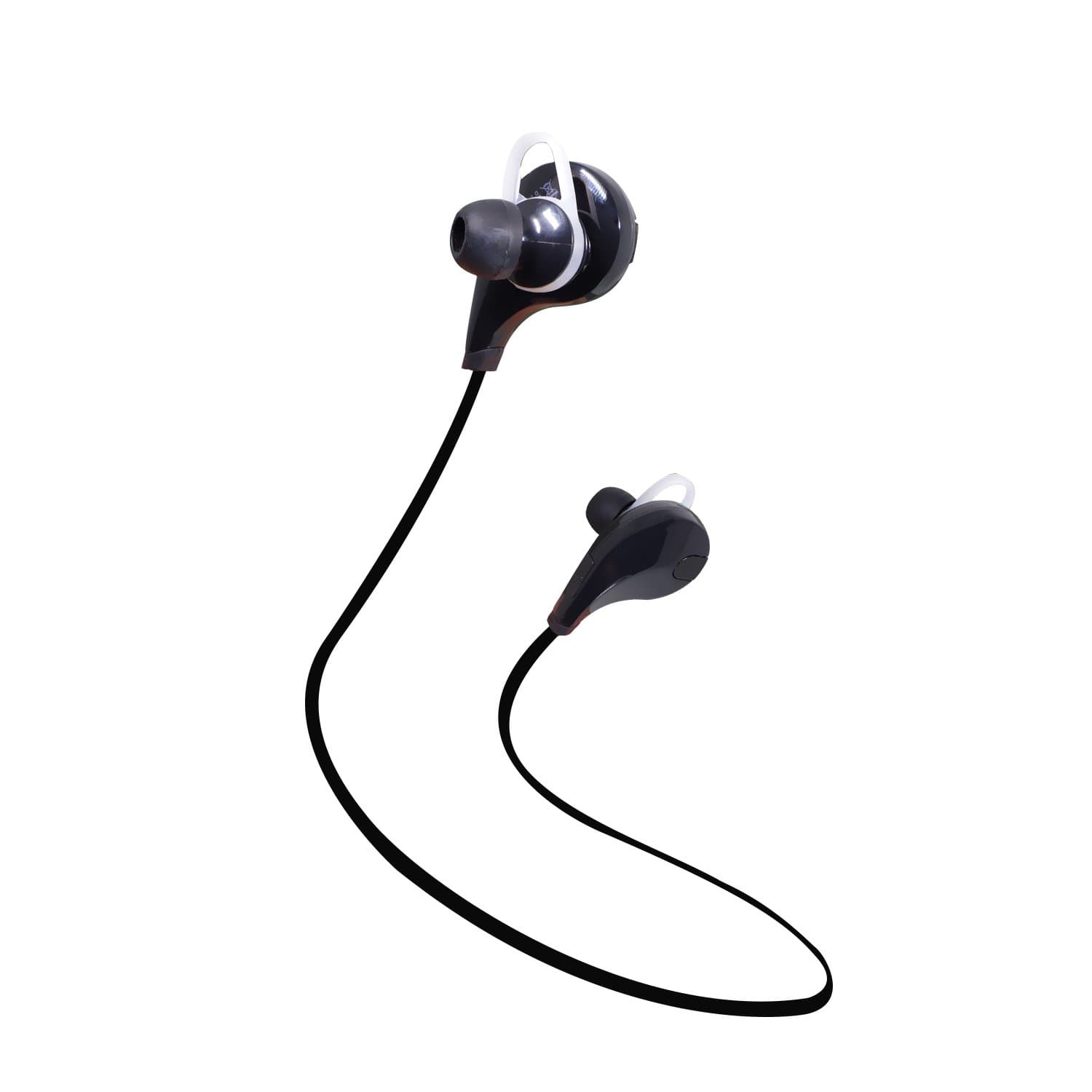 JS-BASE Wireless Mini Bluetooth In-ear Headphones,Lightweight Neckband Noise Cancelling Universal Earbuds Headphone,Sweatproof Gym Exercise Stereo Sports Headset,Built-in Mic for Smartphones,Black