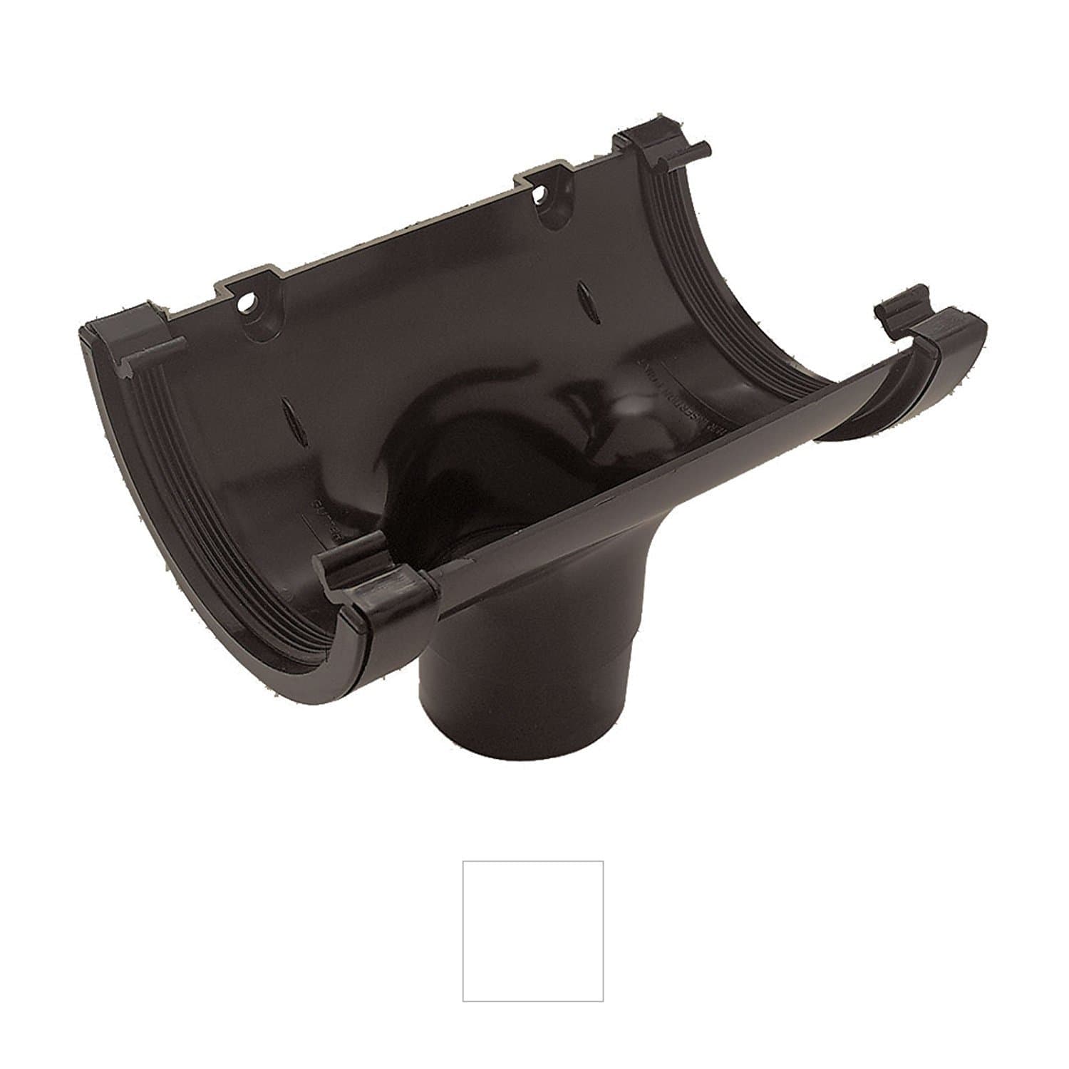 Brown RWO1BN Half Round Running Outlet Gutter Corner Marshall Tufflex uPVC Plastic Rainwater Gutter System