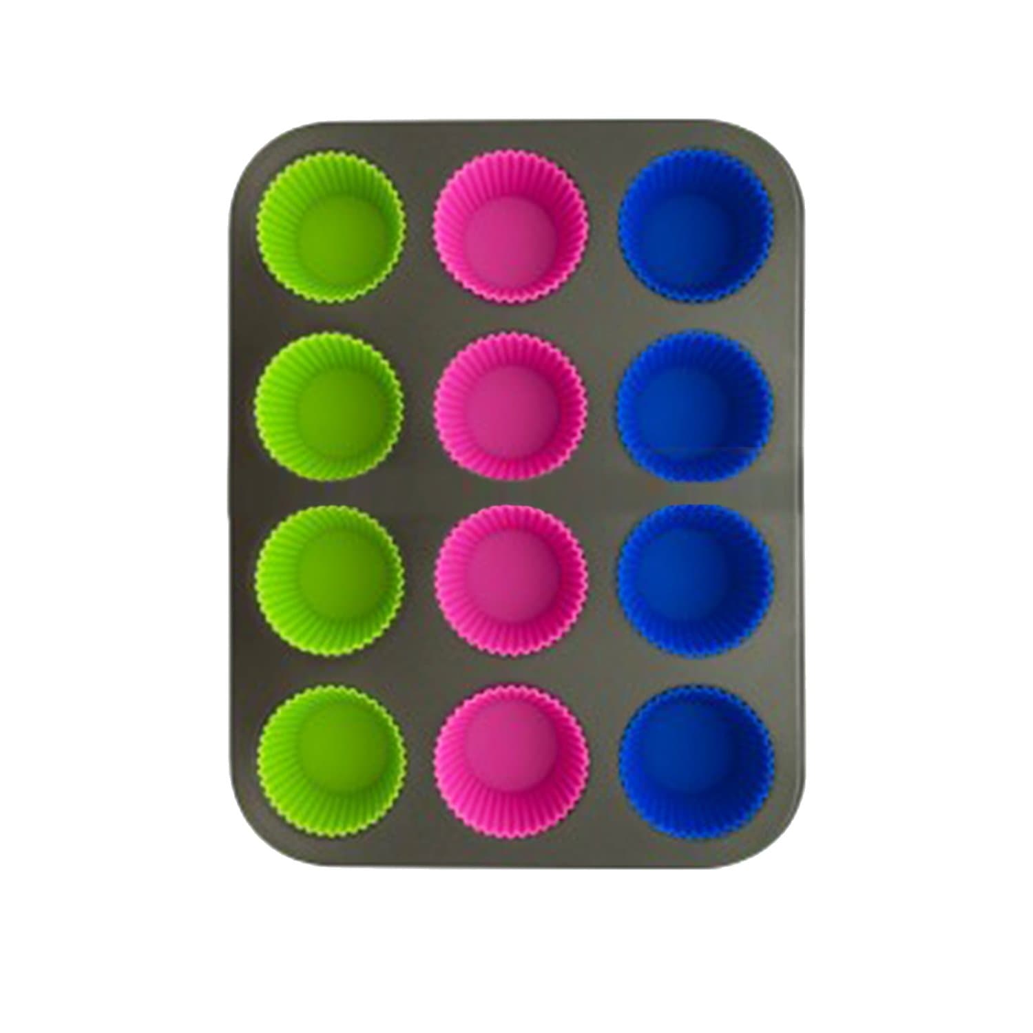 Sage Select Non-Stick Metal Muffin or Cupcake Pan and 12 Removable Silicone Cups