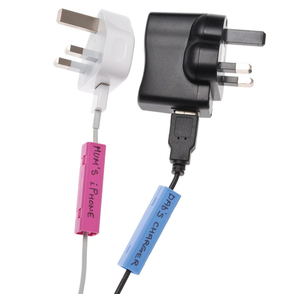 Cablebug2 (Small) Pack of 20 Clip-on Multi Coloured Cable Labels. Fits Cables from 2mm to 5mm