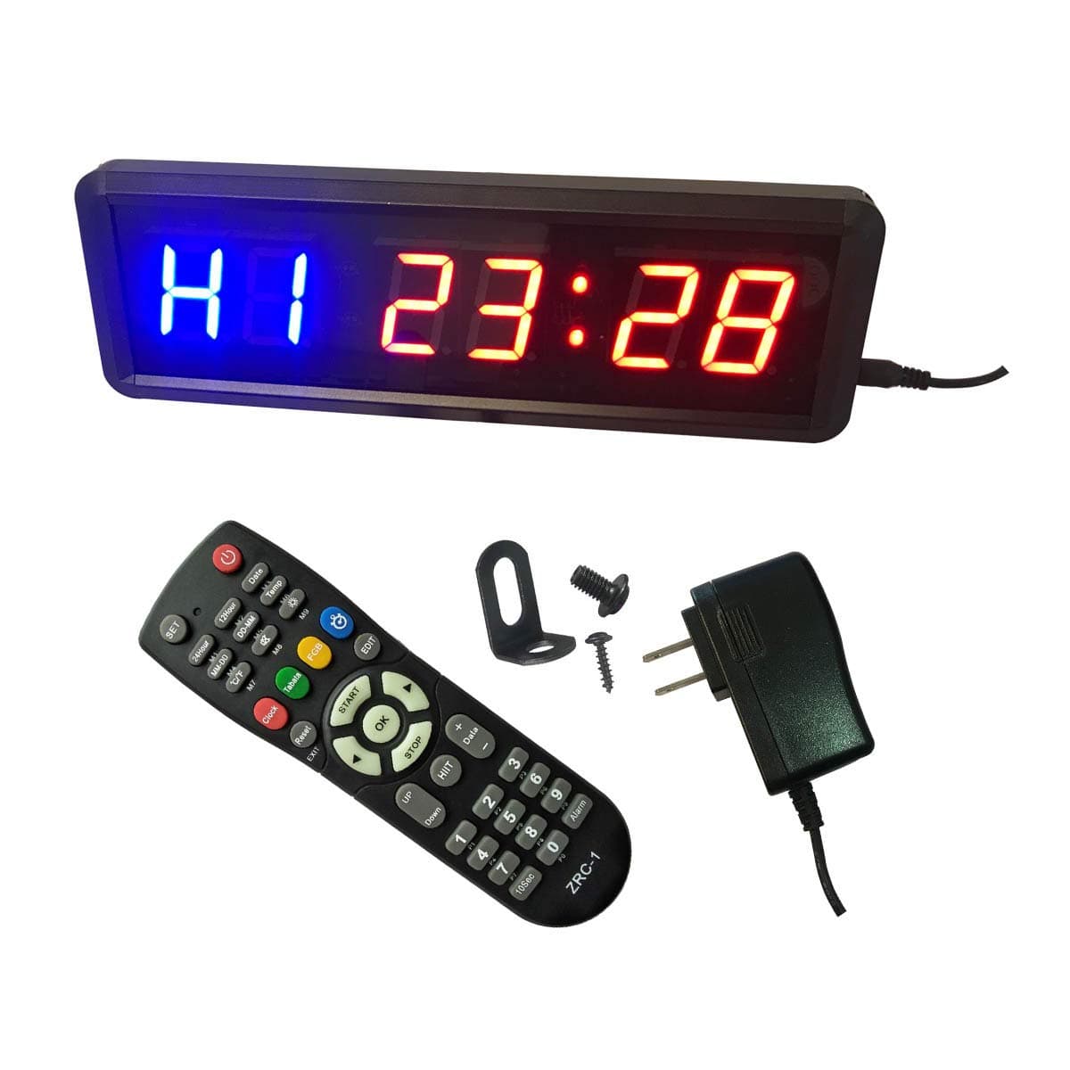 Ledgital Gym Timer 1.5" High Character Interval Clock for Workouts Size 11x3.5x1.4inch w/Remote Indoor ONLY