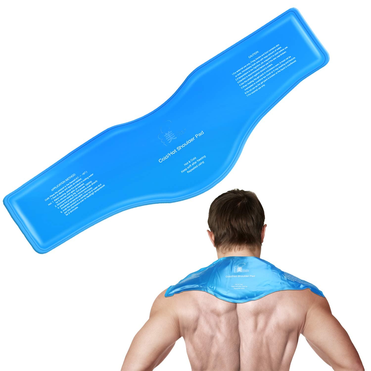Reusable Neck Ice Pack Hot and Cold Compress Shoulder Therapy Gel Wrap Flexible - Medical Freezer Pad-Microwaveable Contains Positioning Pouch for Men & Women,Alleviate Joint and Muscle Pain Relief
