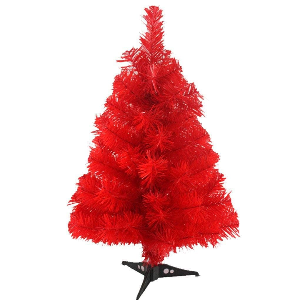 2 Foot Artificial Christmas Tree Xmas Pine Tree with PVC Leg Stand Base Holiday Decoration Red
