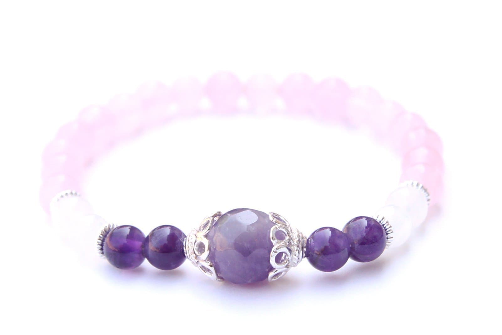 Moonstone, Amethyst and Rose Quartz Bracelet