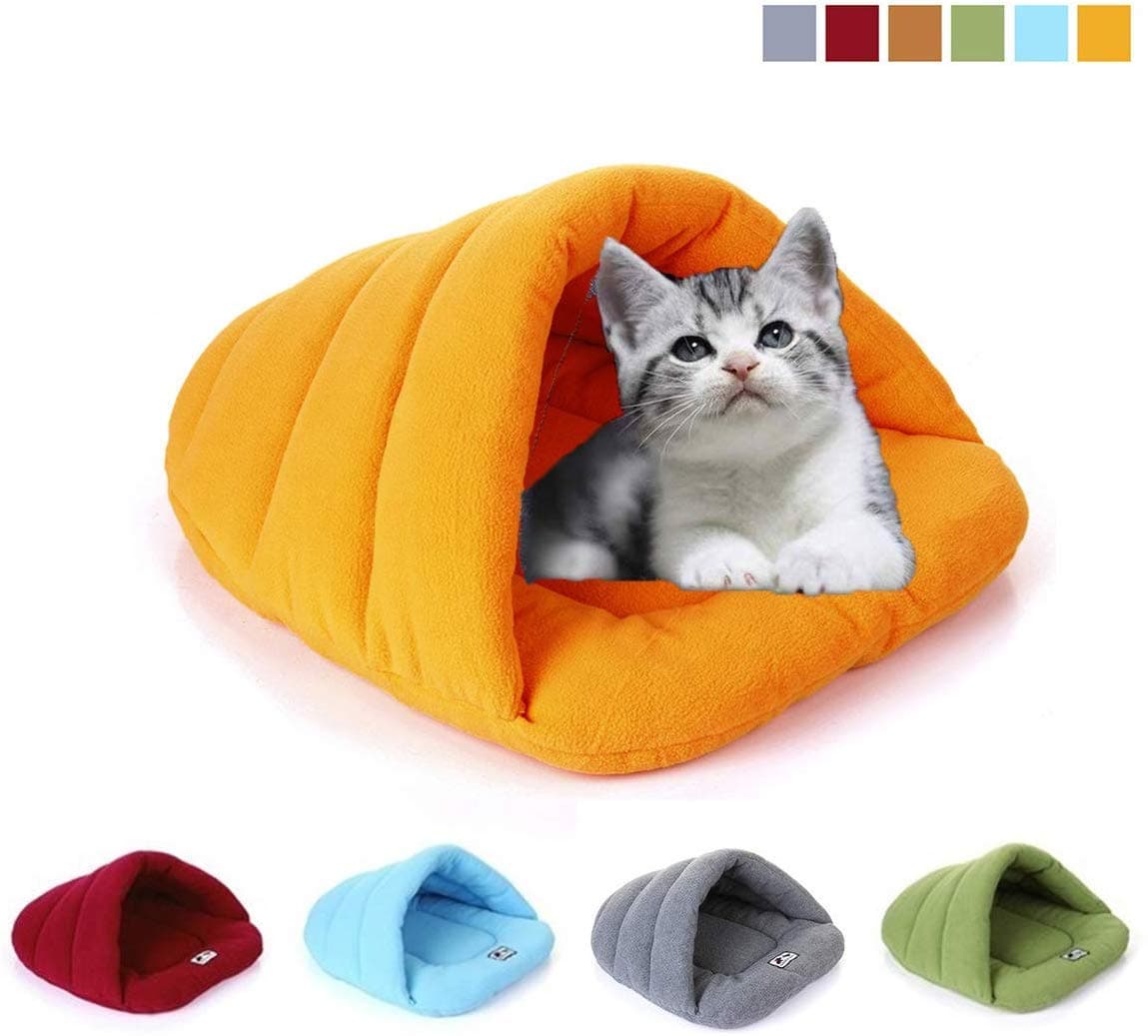 Simu US Sleep Zone Cuddle Cave Pet Bed, Pet Tent Burrow Bed, Cozy Triangle Bed for Cats and Small Dogs