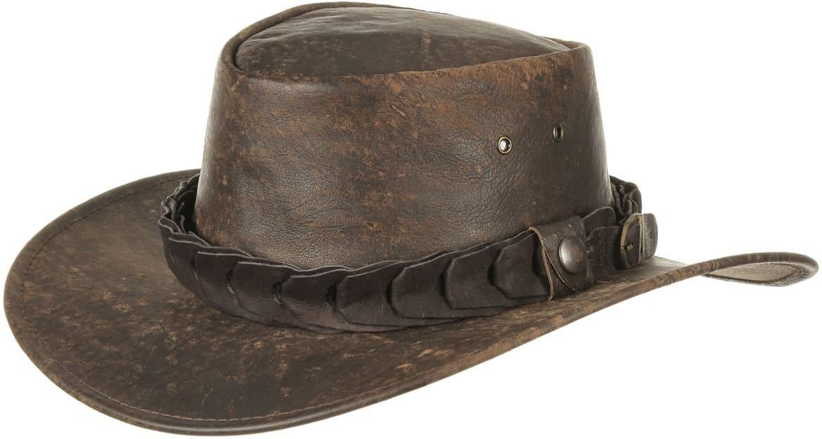 Jacaru Men's Leather Hat Wild Roo - brown