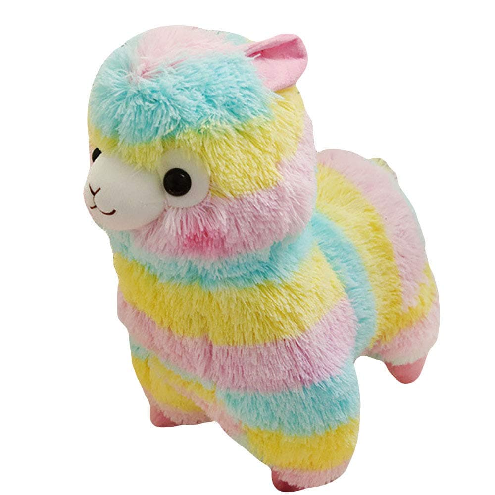 misslight Multi-Style Soft Moon Plush Pillow Cute Star Stuffed Toy Christmas Gift for Kids/Couples/Elder (Rainbow Alpaca 2)