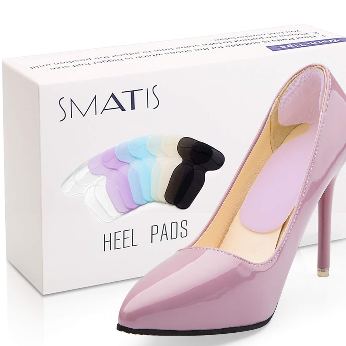 SMATIS Heel Cushion Inserts for High Heels Too Big, 5 Pairs Comfortable Shoe Heel Pads Heel Grips Liners for Women Shoes Heel Protectors No Heel Pain