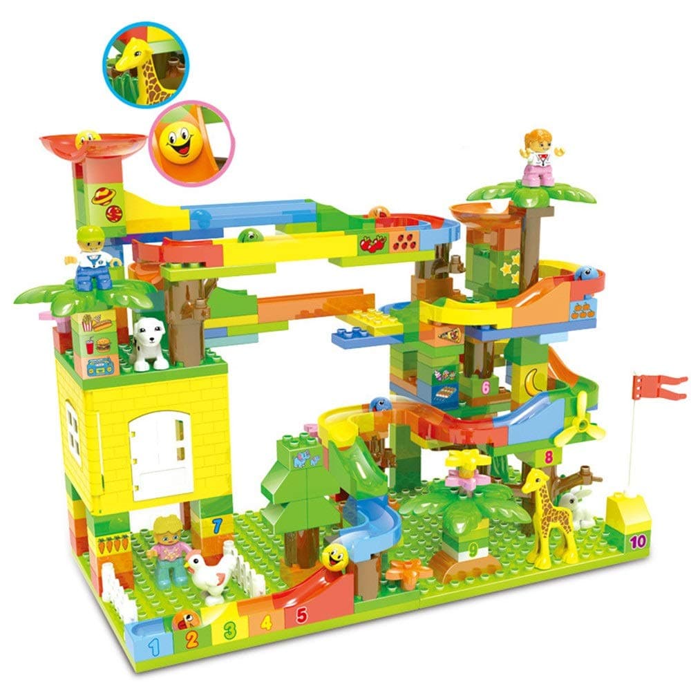 ODDINER Ball Slide Toy Large Particles Compatible With 256 Grain Change Slide Ball Happy Ball Children DIY Assembled Toy Portable Gift Box 61x11x46cm Baby Activity Toy Station