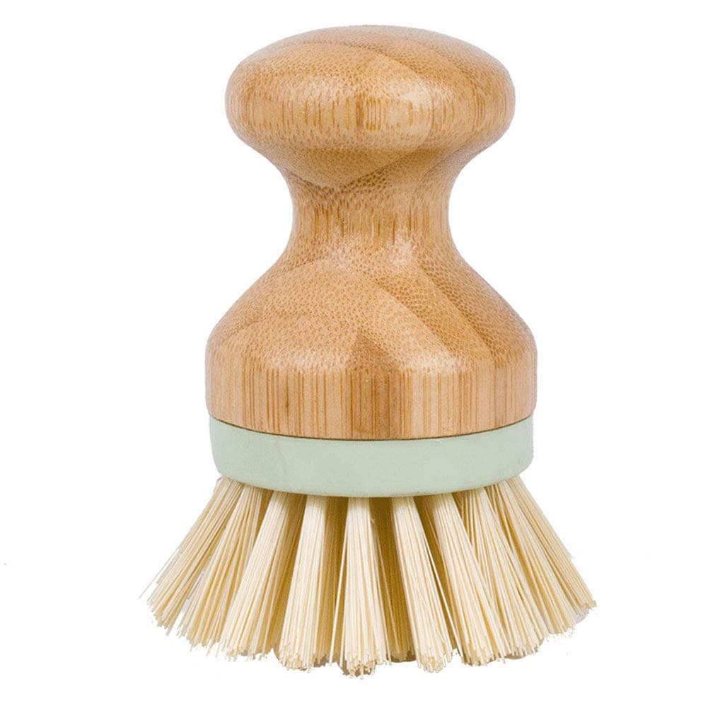 Full Circle Bubble Up Ceramic Soap Dispenser & Dish Brush with Bamboo Handle Wooden Pot Pan Scrubbing Brush Tableware Kitchenware Cleaning Brush(14.5 x 5.5 x 2.5 cm)