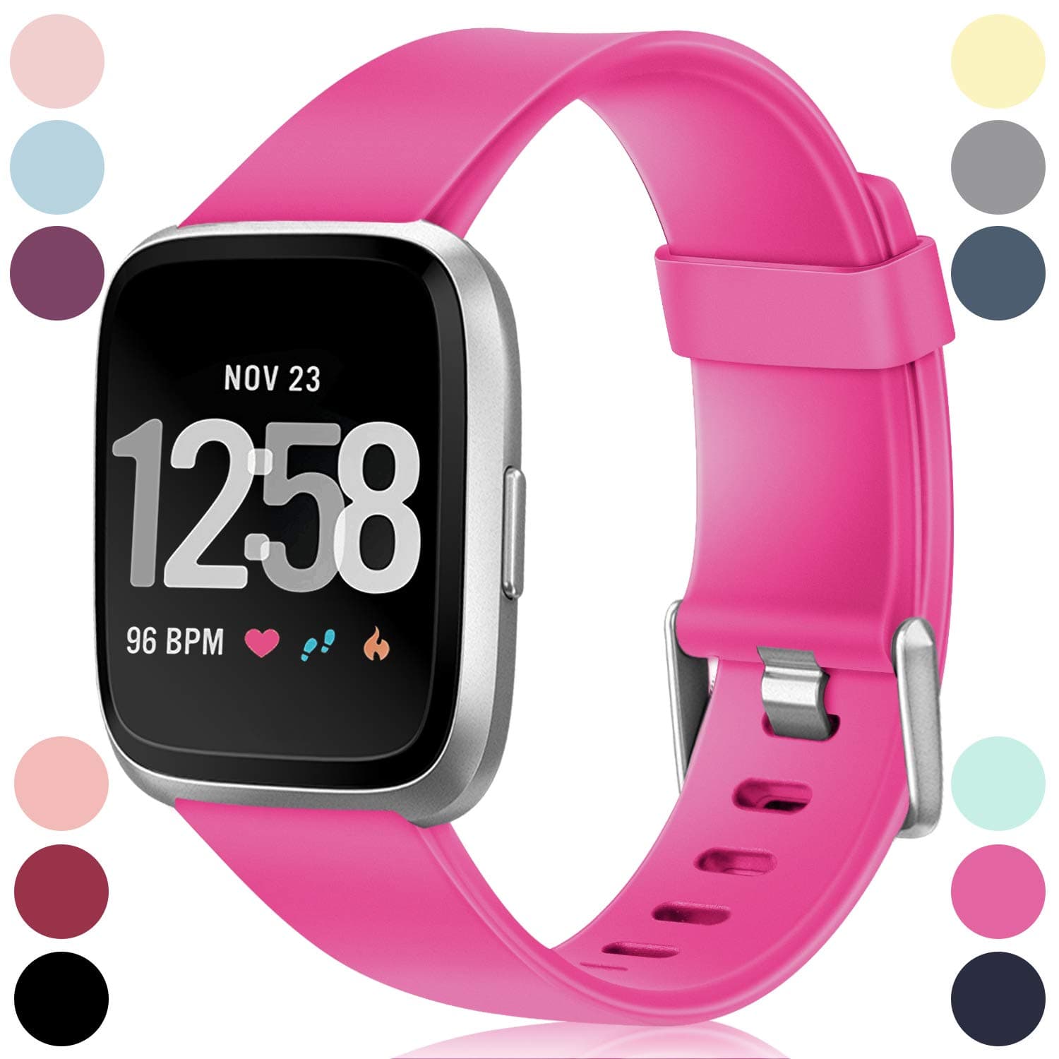 HUMENN Compatible for Fitbit Versa Strap/Fitbit Versa 2 Strap, Classic Adjustable Replacement Sport Wristband for Fitbit Versa/Versa 2/Versa Lite Smartwatch Large Small