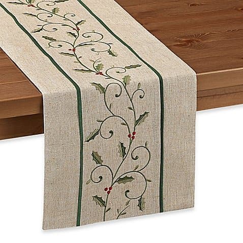 Sam Hedaya Magical Holly 72-Inch x 14-Inch Table Runner