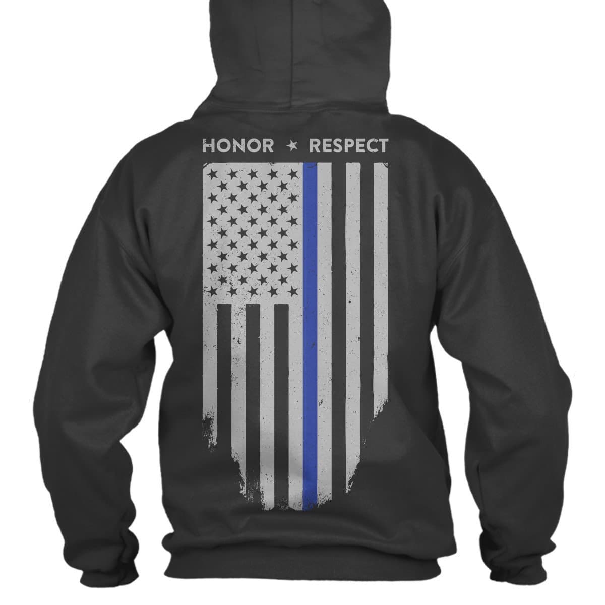 Thin Blue Line Flag Hoodie Sweatshirt, Law Enforcement