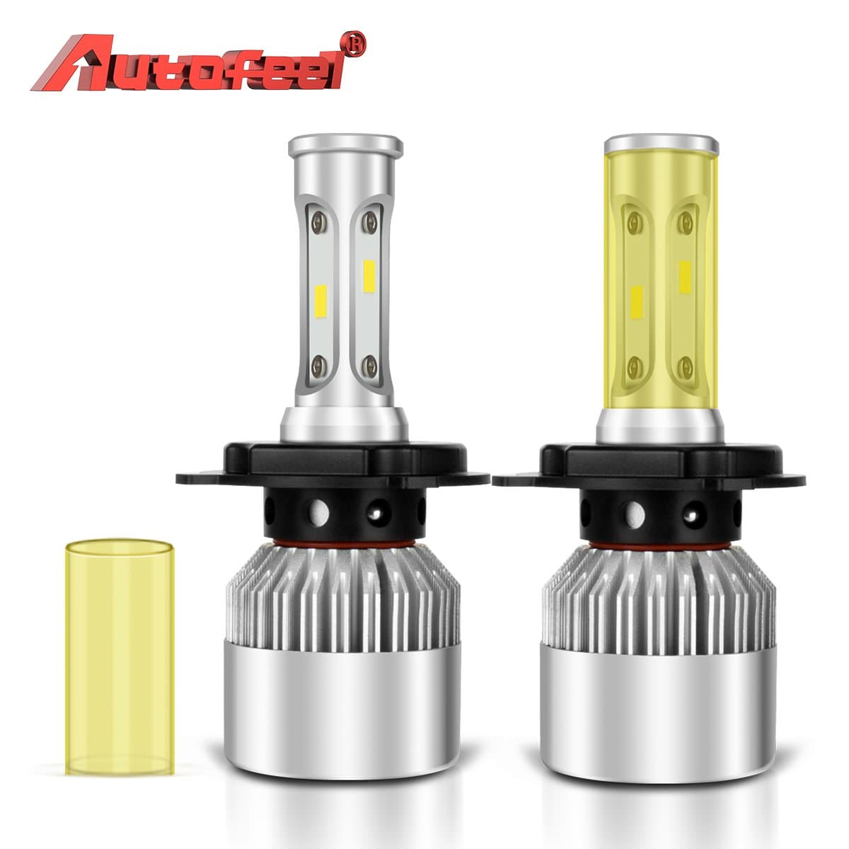 H4 LED Headlight Bulb Autofeel Headlamp Bulbs Conversion Kits 12V 8000LM per Set IP65 Waterproof 6500k CSP for Car Headlights kits