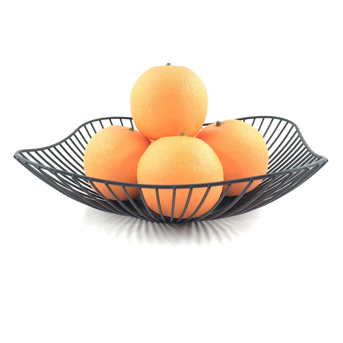 GOLDCHEE Creative Nordic Style Iron Fruit Vegetable Fruit Bowl Desktop Bedroom Fruit Basket Large Capacity Modern Kitchen Countertop Wrought Iron Fruit Basket(BLACK)