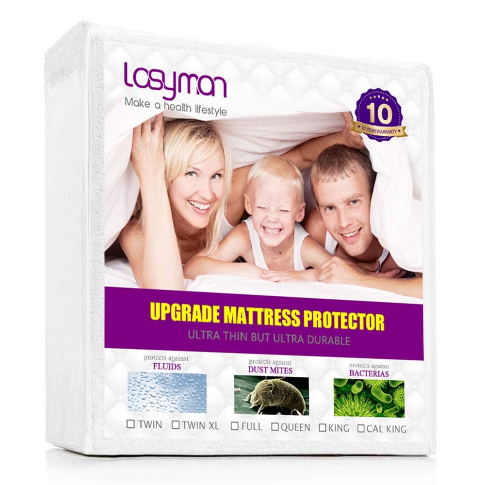 Premium Twin Size Waterproof Mattress Protector, Fitted Rubber Sheet Mattress cover, Deep Pocket Bed Mattress Topper, 3D Breathable - Vinyl Free