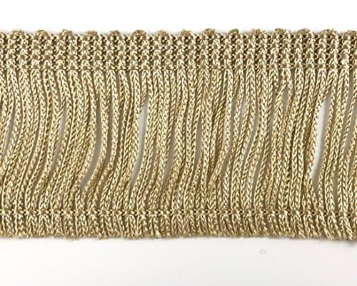 Beige 2" Rayon Chainette Fringe - 9 Yards