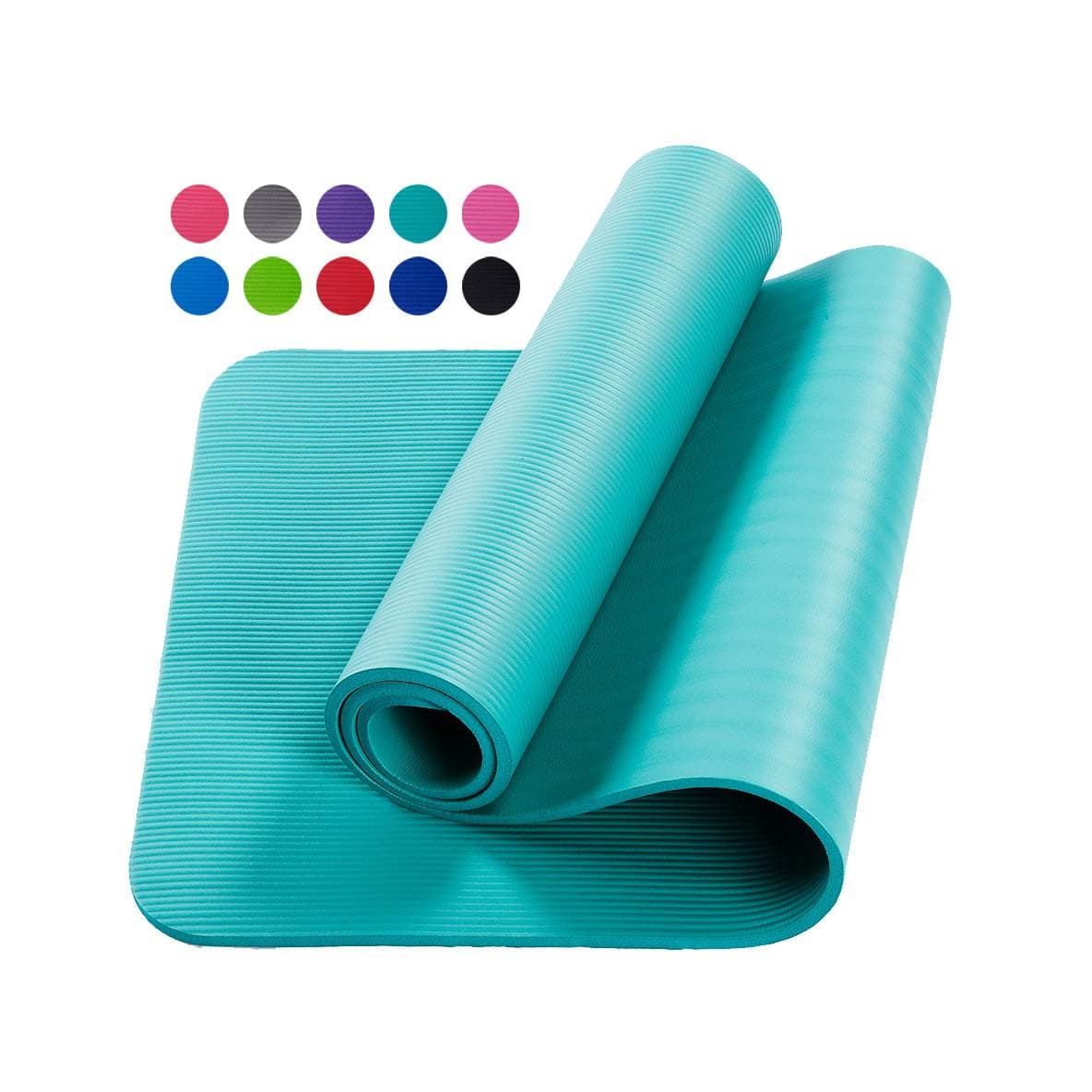 MorwenVeo Yoga Mat Exercise Mat - 1/2-Inch Extra Thick High Density Exercise Yoga Mat with Carrying Strap for Exercise, Yoga and Pilates