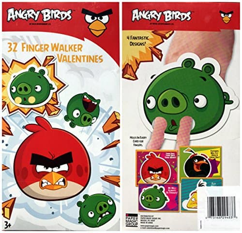 Angry Birds 32 Finger Walker Valentine Cards