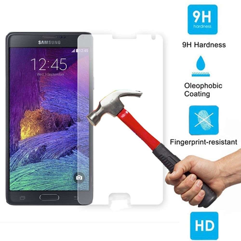 New 100% GENUINE TEMPERED GLASS PREMIUM FRONT SCREEN PROTECTOR for GALAXY NOTE 4