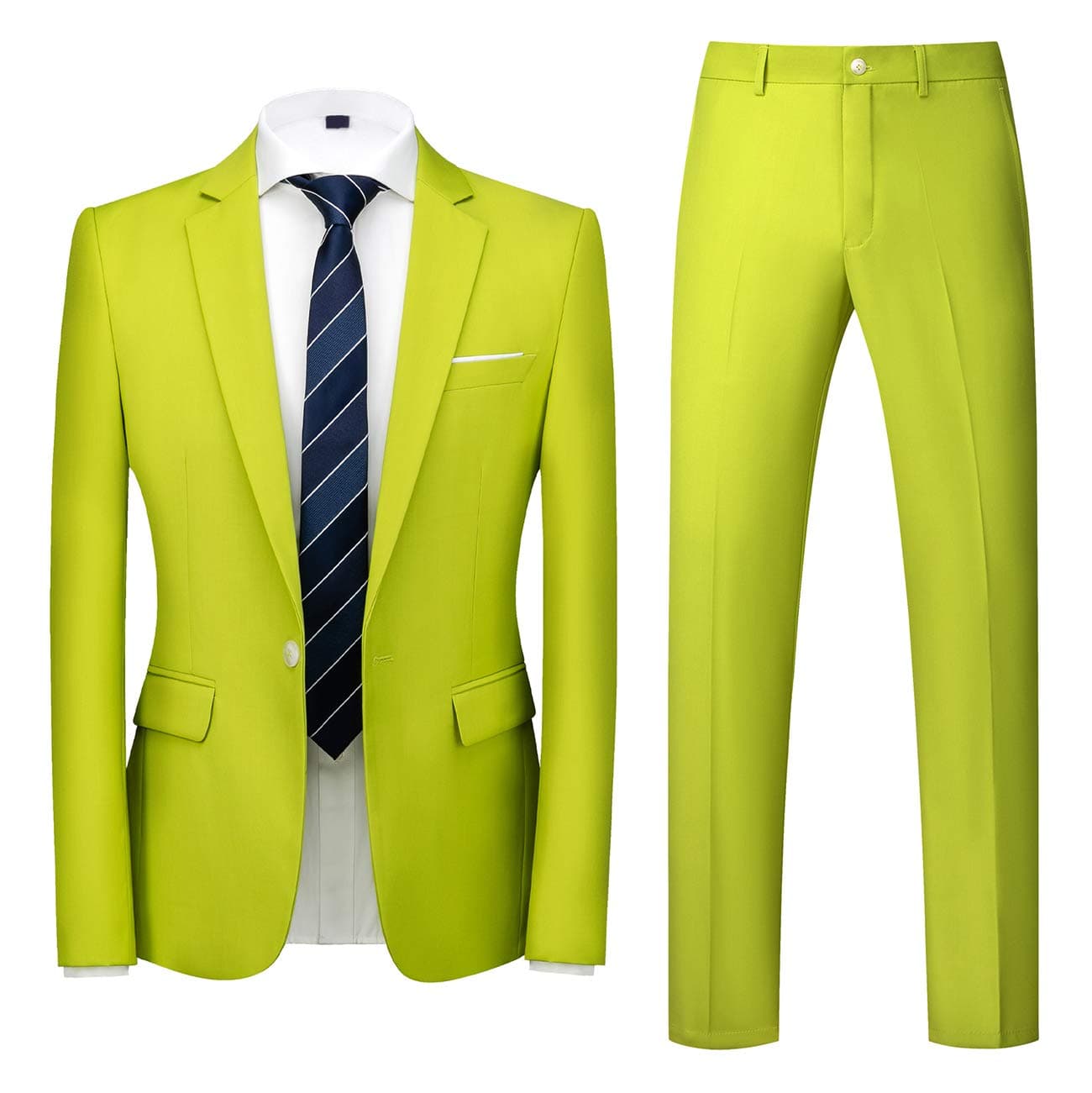 UNINUKOO Mens Slim Fit 2 Piece Suit Single Breasted Jacket Party Prom Tuxedo Pants