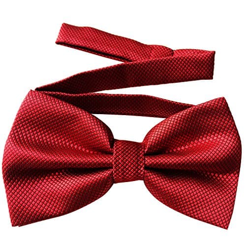 Adjustable Clip on Bow Ties for Men Pre-tied Bow Ties for Big Men Red Bow Tie