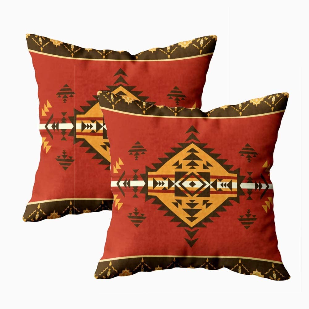 HerysTa Throw Pillow Cases, Home Decorative Body Pillow Cover Pack of 2 18X18inch Invisible Zipper Cushion Cases Ethnic Pattern Tribal Print Can Square Sofa Bed Décor,Black Yellow