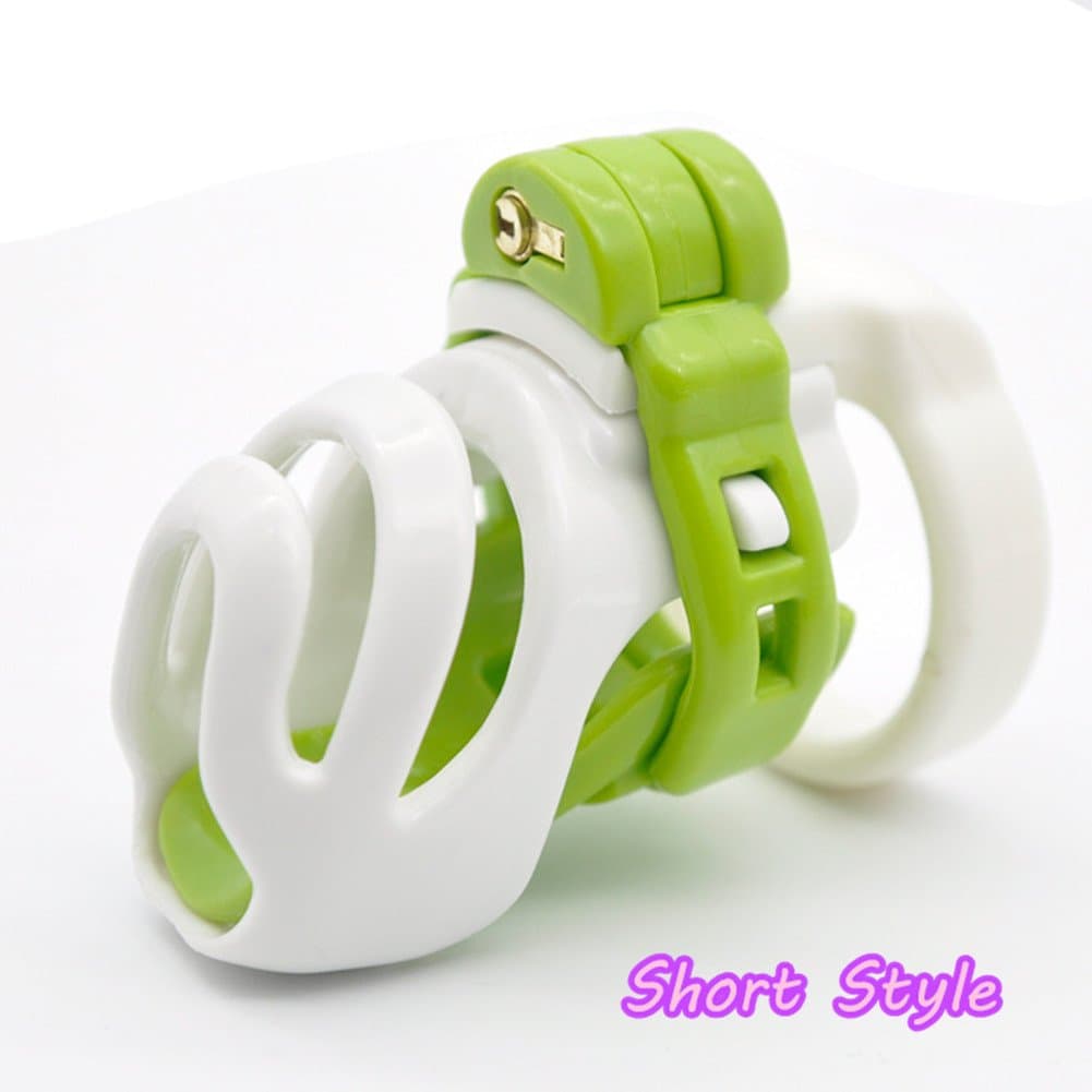 CB6000 Short Male Chaseti-ty Device Co-ck Cage with 4 sizes Rings (White)