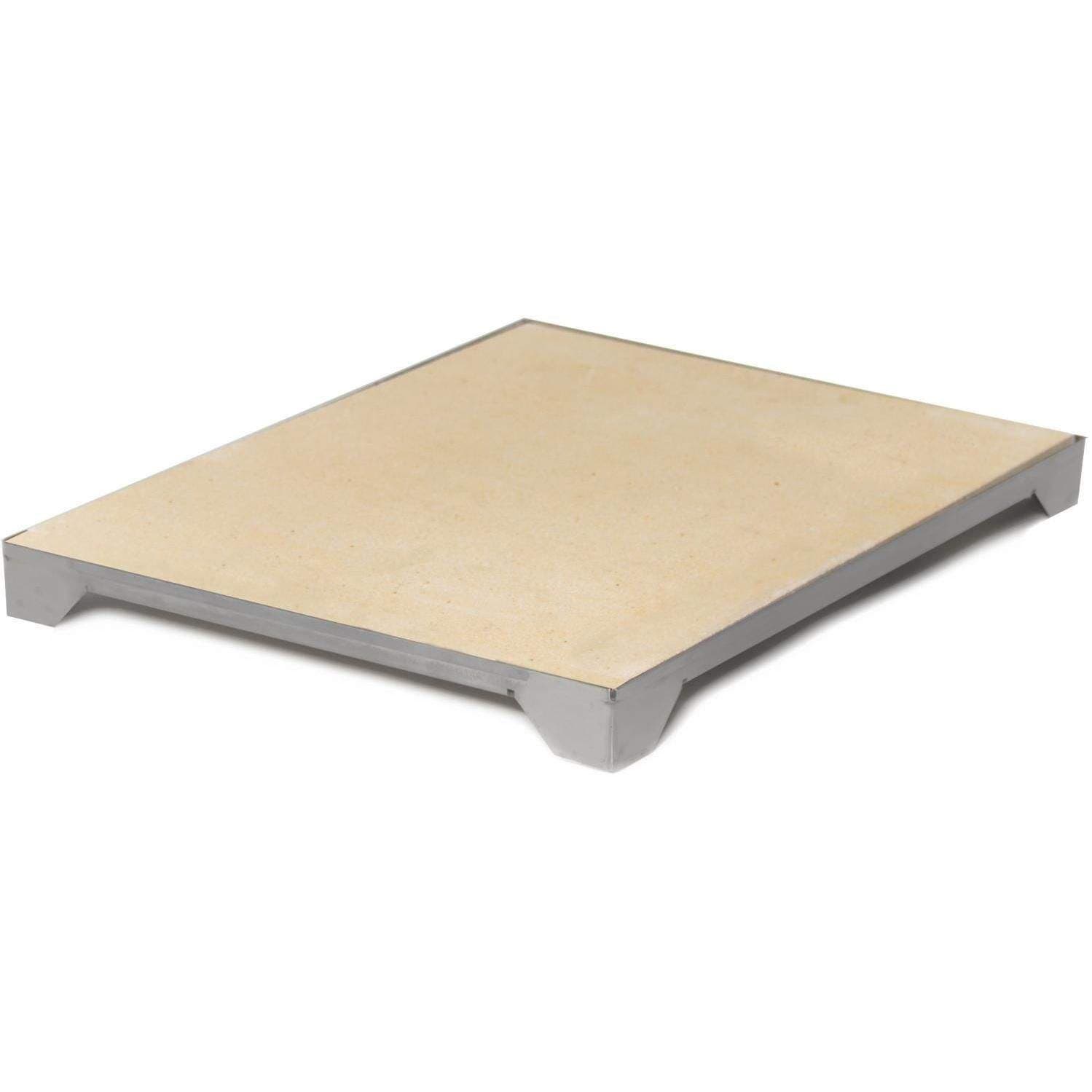 Square Pizza Stone, Silver, High-fired Ceramics, Thermal Shock Resistance, 10 lbs, 17.63 x 14.75 in, 1 Year Warranty