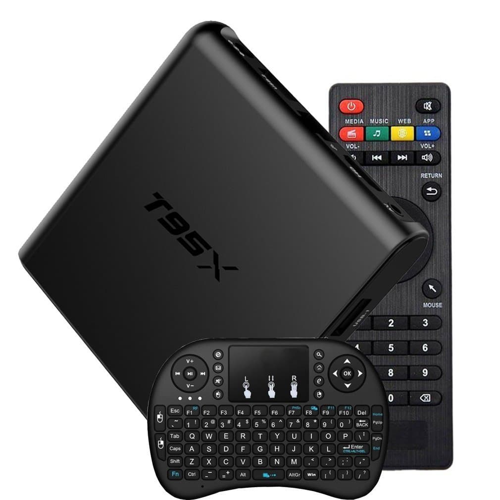 TV Box With Keyboard - TopYart T95X TV Box Android 6.0 1GB/8GB 64bit Quad Core Ultra HD 4K 60fps H.265 with WiFi Smart Set Top Box + Wireless Keyboard