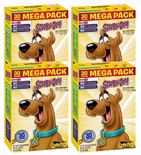 Betty Crocker Fruit Snacks, Scooby Doo Snacks, Mega Pack, 30 Pouches, 0.8 oz Each (Pack of 4)