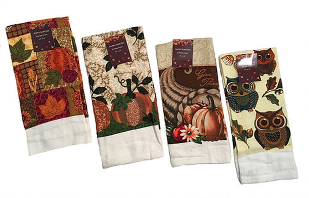 Set of 4 Fall Harvest Kitchen Towels