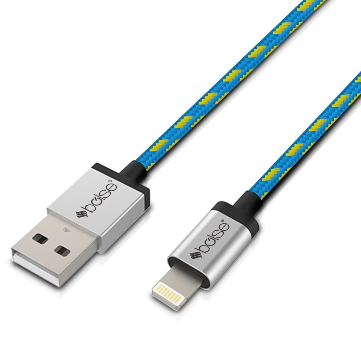 bolse C129 Extra Long Cloth Jacketed Tangle Free Apple Lightning Cable for iPhone