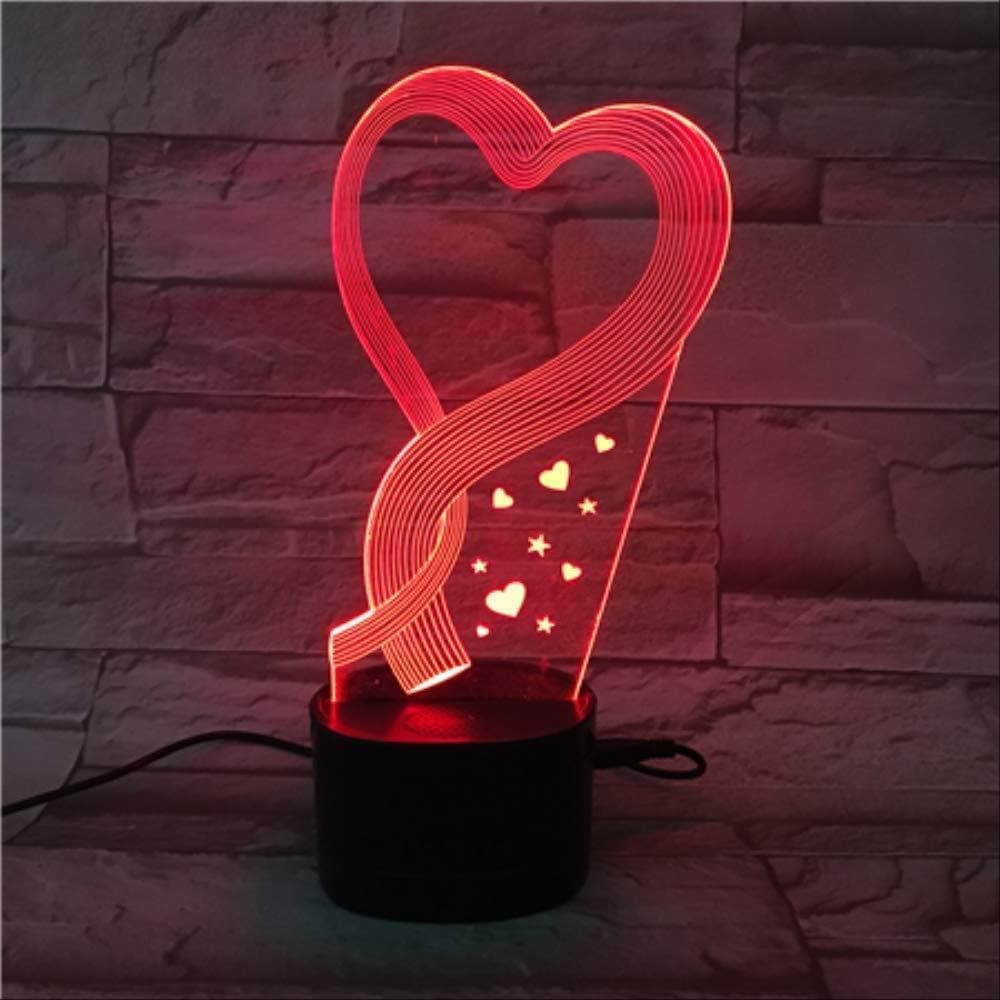Optical Illusion Light 3D Night Light Colorful Gradient Heart-Shaped LED Light Bluetooth Speaker Base Decoration